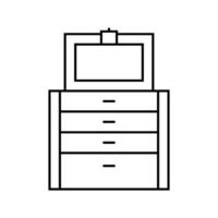 joalheria organizador caixa casa interior linha ícone vetor ilustração