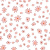 vetor padrão floral em estilo doodle com flores e folhas. fundo suave e floral da primavera.