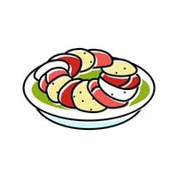 caprese salada italiano cozinha cor ícone vetor ilustração