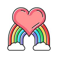 coração arco Iris cor ícone vetor ilustração