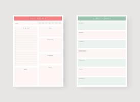 modelo de planejador diário e semanal. conjunto de planejador e lista de tarefas. vetor