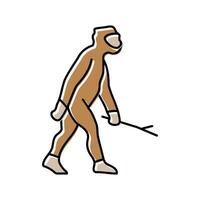 homo erectus humano evolução cor ícone vetor ilustração