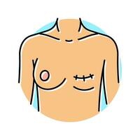 mastectomia cirurgia cirurgia cor ícone vetor ilustração