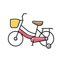 bicicleta criança lazer cor ícone vetor ilustração