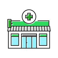 farmacia loja cor ícone vetor ilustração