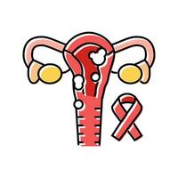 uterino Câncer cor ícone vetor ilustração