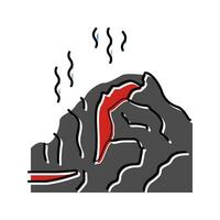 fogo quente vulcão cor ícone vetor ilustração