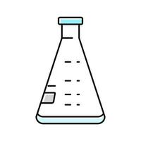 erlenmeyer frasco químico artigos de vidro laboratório cor ícone vetor ilustração