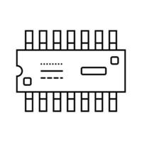 ic lasca eletrônico componente linha ícone vetor ilustração