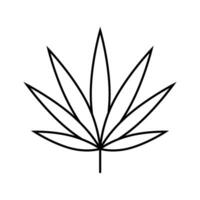 cannabis folha erva daninha cânhamo linha ícone vetor ilustração