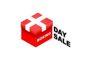 conceito 3d realista de boxing day sale vetor