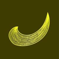 arte de linhas abstratas amarelas com efeito gradiente ondulado. pode usar para sinal, objeto, recursos, elemento, coleção, símbolo, fundo de ornamento para design gráfico vetor