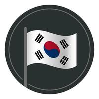 abstrato sul Coréia bandeira plano ícone dentro círculo isolado em branco fundo vetor