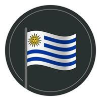 abstrato Uruguai bandeira plano ícone dentro círculo isolado em branco fundo vetor