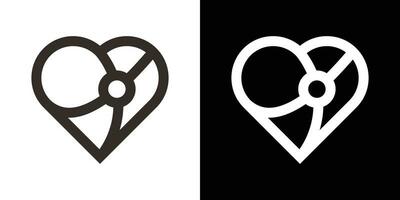 logotipo Projeto minimalista amor tecnologia ícone vetor ilustração