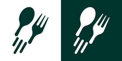 logotipo Projeto velozes Comida ícone vetor colher e garfo vetor inspiração