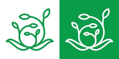 logotipo Projeto minimalista plantar ícone vetor inspiração