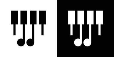 logotipo Projeto piano e Nota música ícone vetor ilustração