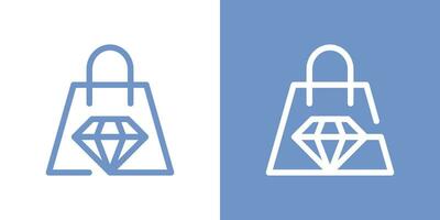 logotipo Projeto diamante e compras saco ícone vetor inspiração