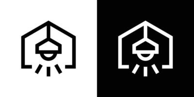 logotipo Projeto interior luminária minimalista ícone vetor ilustração