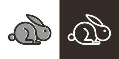 Coelho minimalista logotipo Projeto linha ícone vetor ilustração