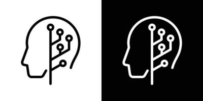 logotipo Projeto mental inteligência tecnologia ícone vetor ilustração