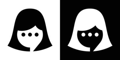 logotipo Projeto conversa e mulheres ícone vetor ilustração