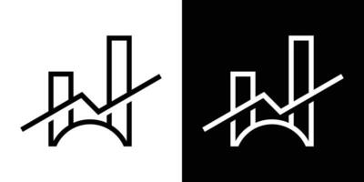 logotipo Projeto ponte investir ícone vetor ilustração