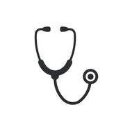 ícone do estetoscópio. medicina, medicina, saúde, médico, cuidados, hospital, símbolo isolado de vetor de ajuda para vetor gratuito de aplicativos móveis e web