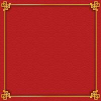 chinês quadro, Armação com oriental ásia elementos em vermelho fundo vetor