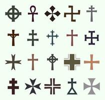 Cruz ícone conjunto coleção vetor