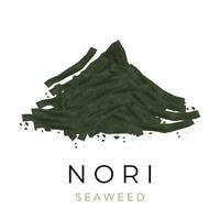 vetor ilustração logotipo do nori flocos ou algas marinhas