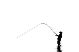 pescador homem silhueta, para arte ilustração, pictograma, local na rede Internet, logotipo tipo ou gráfico Projeto elemento. vetor ilustração