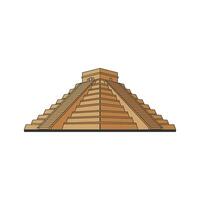 famoso antigo mexicano ou Peru chicen itza asteca maia pirâmide em branco fundo ilustração vetor
