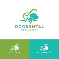 animal animal de estimação cuidados dentários com logotipo de vetor de cachorro ícone ilustração design