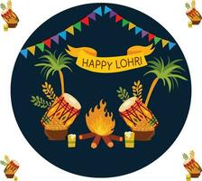 de praia feliz Lohri verão indiano vetor ilustração