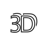 Ícone do cinema 3D. ilustração vetorial logo vetor