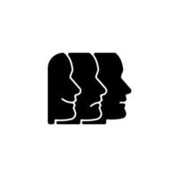 ícone de glifo preto de expressões faciais vetor