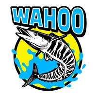 wahoo peixe mascote logotipo modelo vetor
