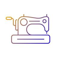 ícone de vetor linear gradiente de máquina de costura antiga