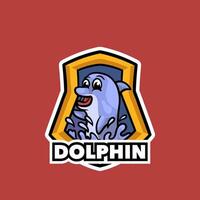 golfinho mascote logotipo para esporte vetor