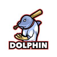 golfinho beisebol mascote logotipo vetor