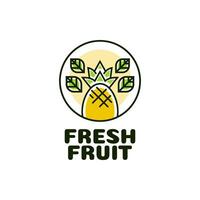 fruta abacaxi suco Comida logotipo simples conceito Projeto vetor ilustração