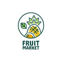 fruta abacaxi laranja limão suco Comida logotipo simples conceito Projeto vetor ilustração