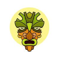 tribal tiki máscaras havaiano totem cultura vetor de madeira colori ilustrações