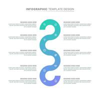 círculo volta onda infográfico Projeto modelo com dez opções vetor