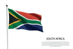 nacional bandeira sul África acenando em branco fundo vetor