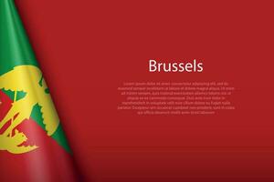 3d bandeira do Bruxelas, é uma cidade do Bélgica, vetor