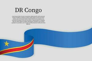 fita bandeira do dr Congo. celebração fundo vetor