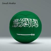 3d realista futebol bola eu com bandeira do saudita arábia em estúdio fundo vetor